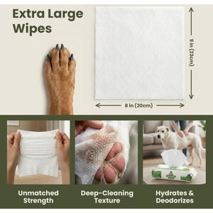 Pogi's Pet Supplies Deodorizing Wipes for Dogs & Cats, 100 count, Unscented