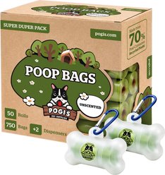 Pogi's Pet Supplies Leak Proof & Extra Thick Poop Bags, Unscented, 750 count