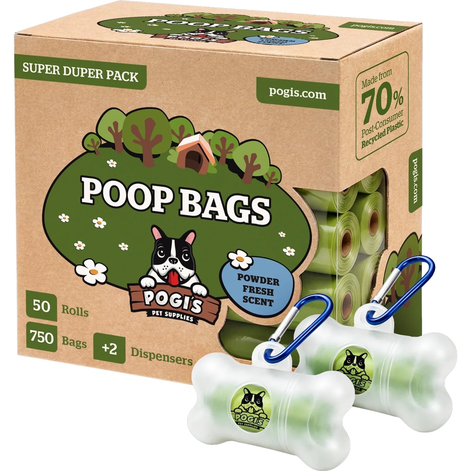 Pogi's Pet Supplies Leak Proof & Extra Thick Poop Bags, Scented, 750 count