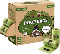 Pogi's Pet Supplies Leak Proof & Extra Thick Poop Bags, Unscented, 450 count
