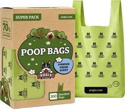Pogi's Pet Supplies Leak Proof & Extra Thick Fresh Scent Poop Bags with Easy-Tie Handles, Large, 300 count