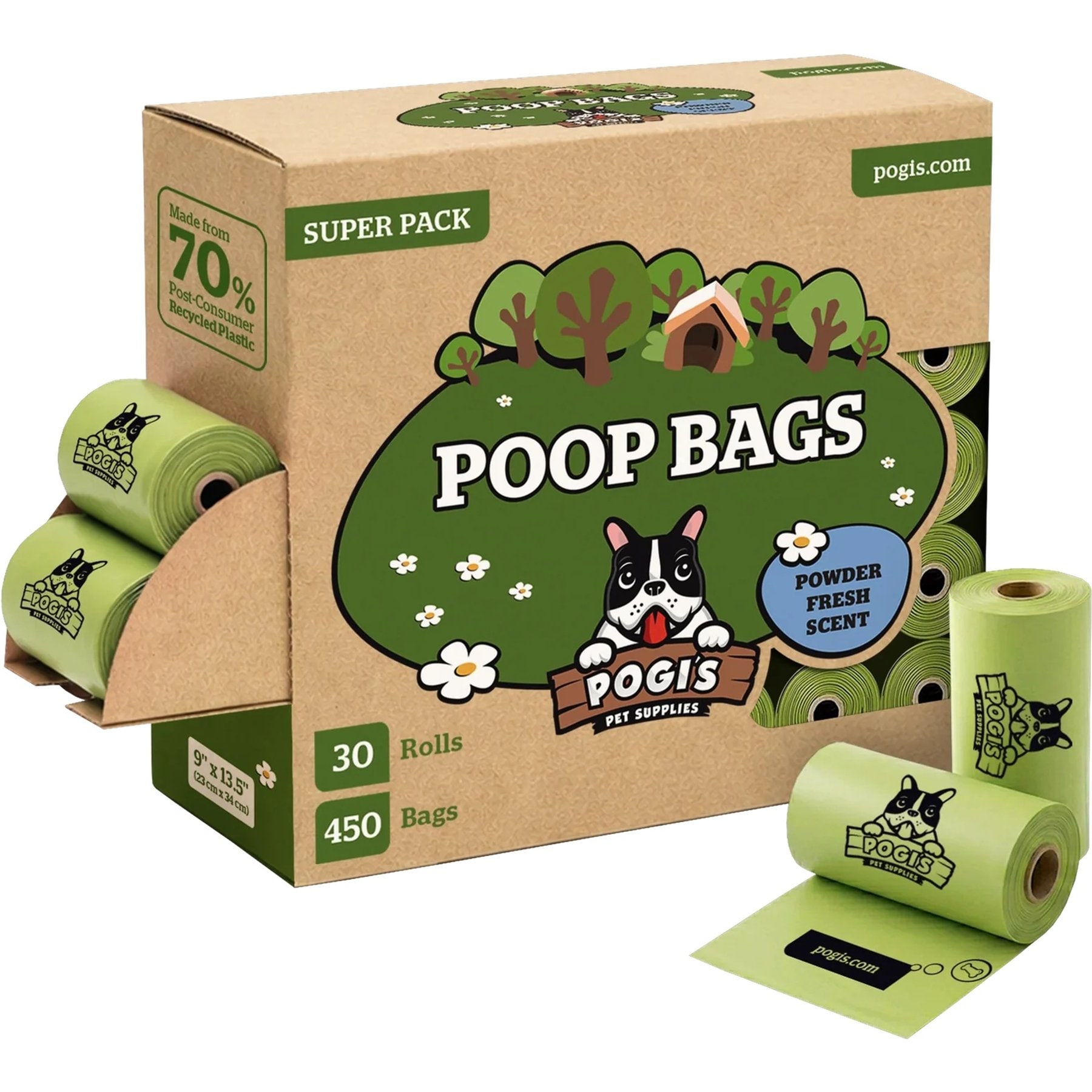 Pogi's Pet Supplies Leak Proof & Extra Thick Poop Bags, Scented, 450 count