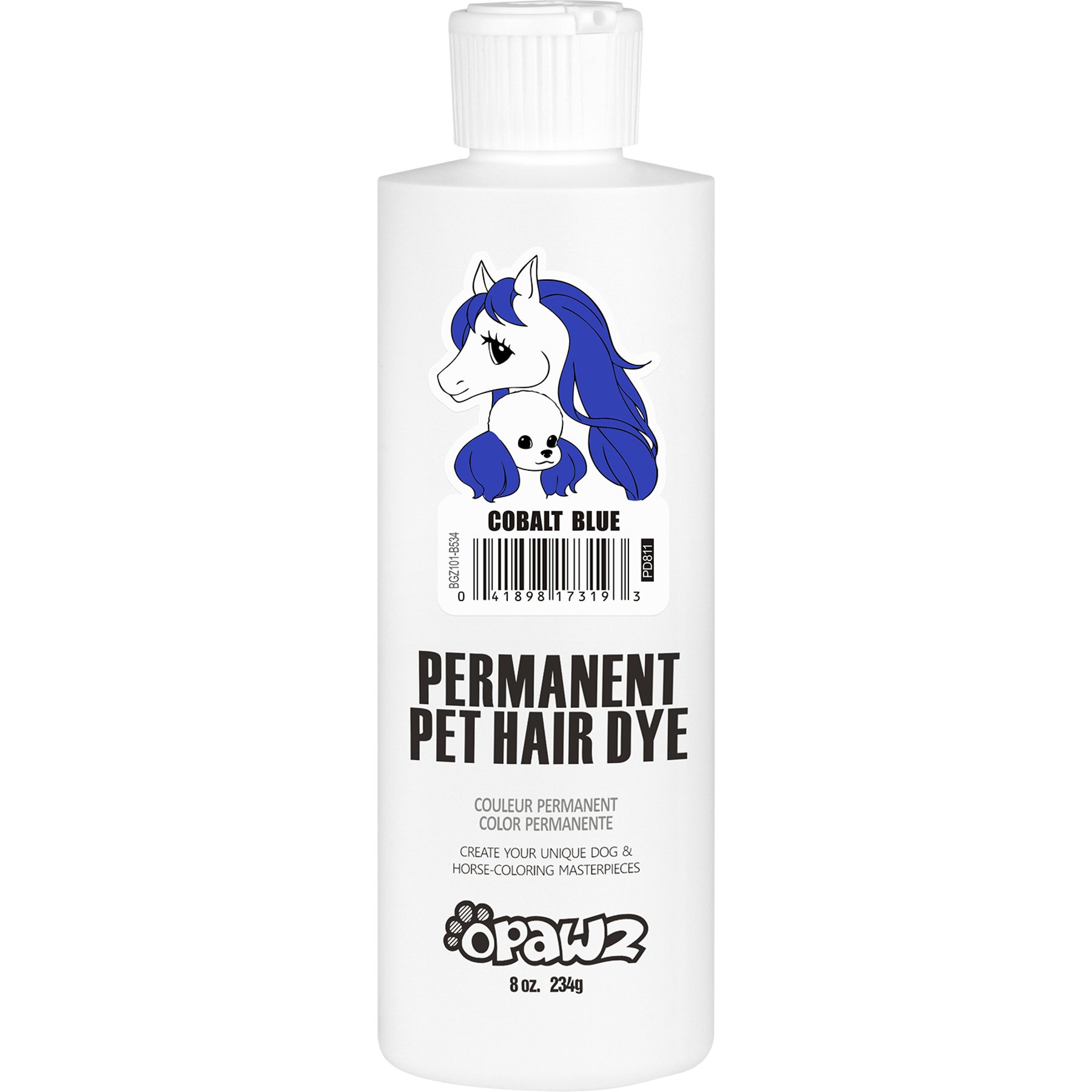 OPAWZ Permanent Dog Hair Dye, Cobalt Blue, 8-fl oz bottle