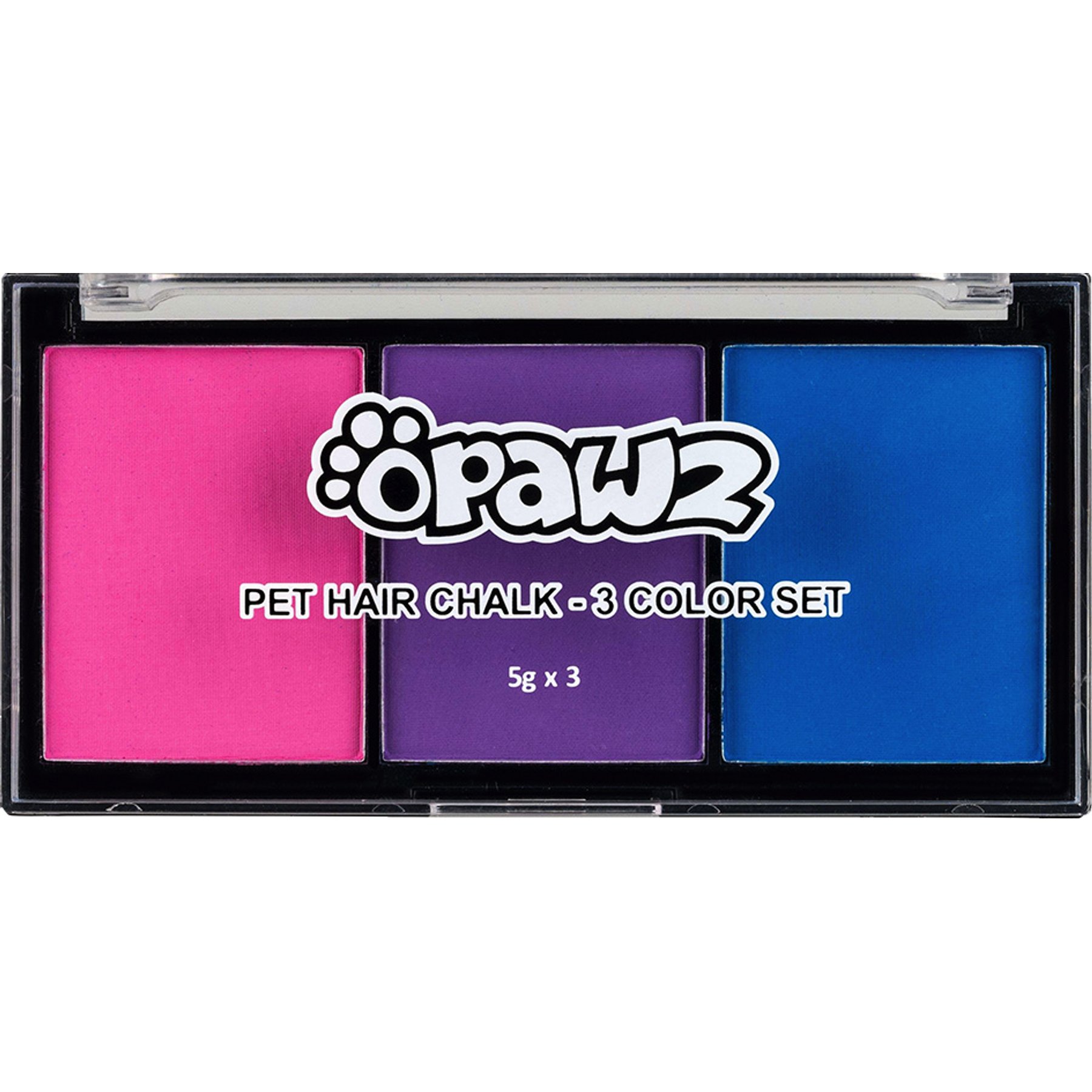 OPAWZ Dog & Cat Hair Chalk 3-Color Set, Pink/Purple/Blue, 0.52-oz pallet