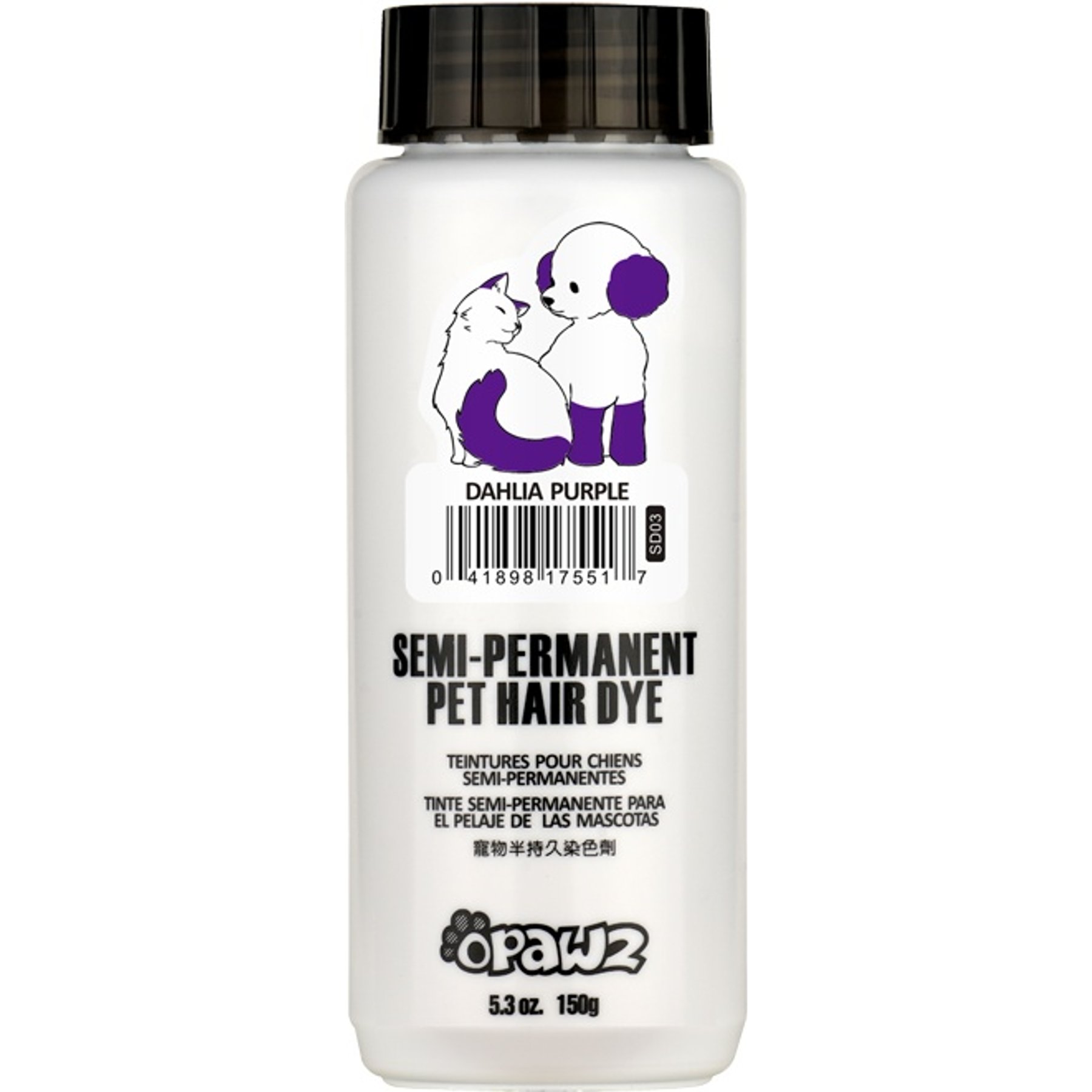 OPAWZ Semi-Permanent Dog & Cat Hair Dye, 5.3-fl oz bottle, Dahlia Purple