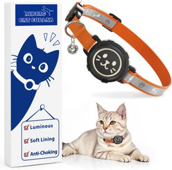 Supet Airtag Cat Collar with Soft Padding, Rainbow, Medium: 9 to 13-in neck, 0.51-in wide