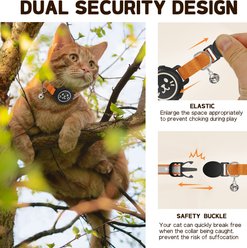 Supet Airtag Cat Collar with Soft Padding, Rainbow, Medium: 9 to 13-in neck, 0.51-in wide slide 2 of 8