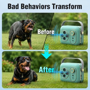 LvLrister Indoor & Outdoor M1 5-Level Ultrasonic Anti Barking Dog Bark Deterrent System, Green, Small