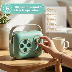 LvLrister Indoor & Outdoor M1 5-Level Ultrasonic Anti Barking Dog Bark Deterrent System, Green, Small
