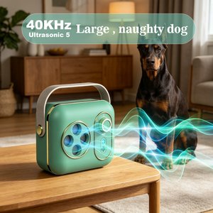 LvLrister Indoor & Outdoor M1 5-Level Ultrasonic Anti Barking Dog Bark Deterrent System, Green, Small