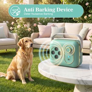 LvLrister Indoor & Outdoor M1 5-Level Ultrasonic Anti Barking Dog Bark Deterrent System, Green, Small