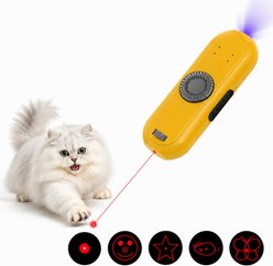 Mewluxe 3-Modes, Rechargeable, Glowing & Light Up Laser Portable Cat Toy, Orange