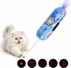 Mewluxe 3-Modes, Rechargeable, Glowing & Light Up Laser Portable Cat Toy, Blue