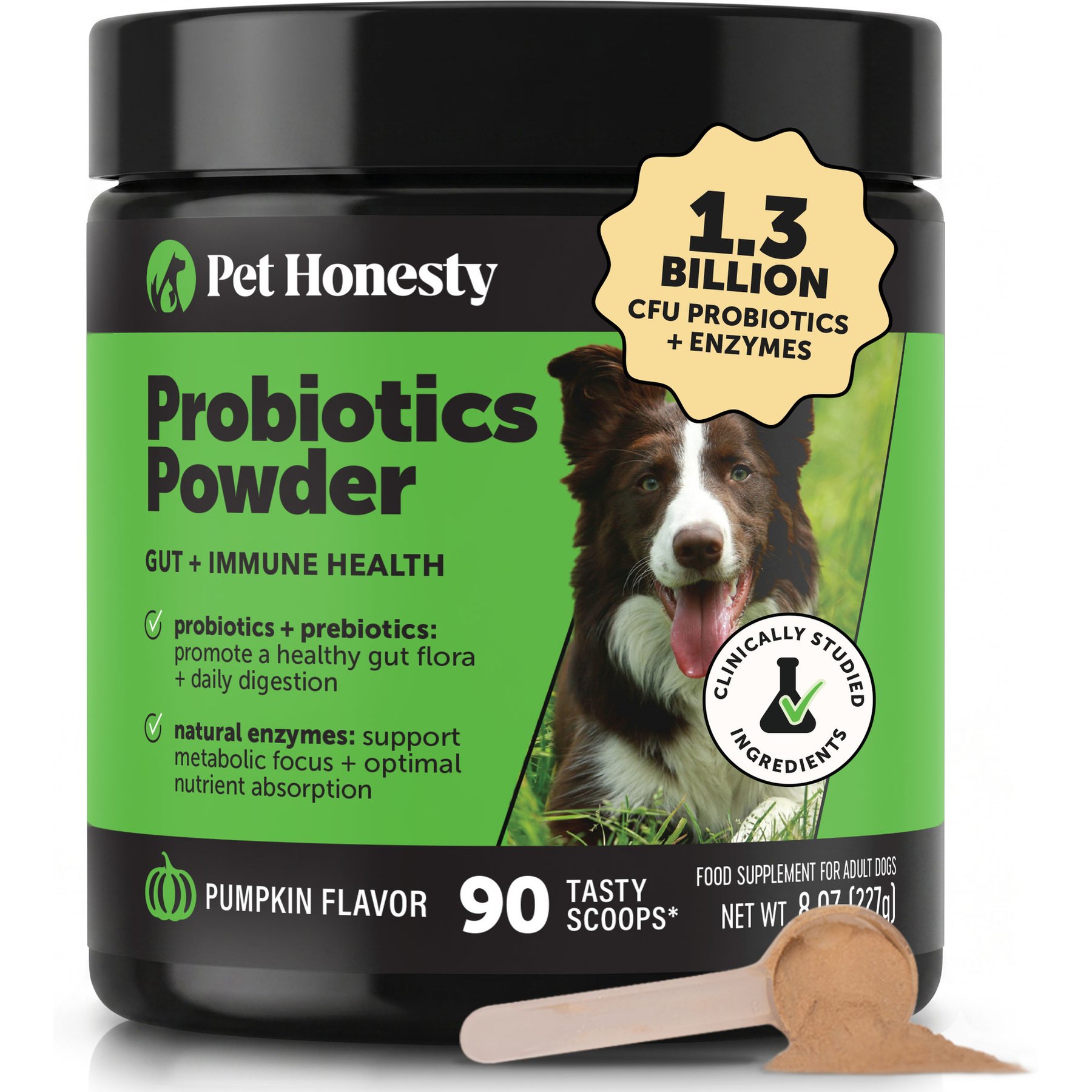 Pet Honesty Probiotics GI Pumpkin Flavored Digestive Powder for Dogs, 90 scoops