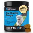 Pet Honesty Skin Health Omega Salmon Flavor Soft Chews Skin & Coat, Fish Oil Supplement for Dogs, 90 count