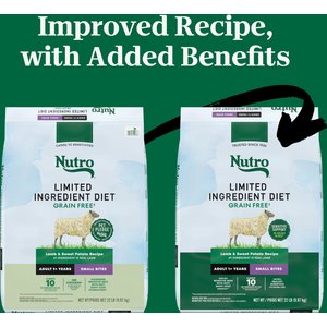 Nutro Limited Ingredient Diet Adult Small Bites Sensitive Support with Real Lamb & Sweet Potato Grain-Free Dry Dog Food, 22-lb bag
