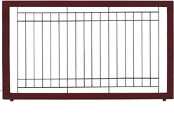 Winado Adjustable 4 Panels Pine Wood & Wire Free-Standing Playpen Dog Gate, Coffee Brown, 71 x 17.7 x 21-in