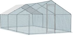 Winado Apex Run 181g PE Rain Cover Metal Frame Poultry Coop, Large: 19.7 x 9.8 x 6.5-ft