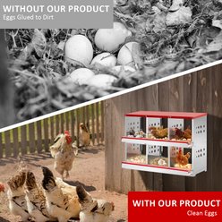 Winado Iron Construction & Easy Assembly Sloped Roof 6-Compartment Chicken Feeder, Red slide 2 of 8