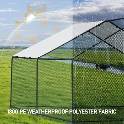 Winado 180g PE Rain Cover & Electroplated Steel Tube Frame Apex Chicken Run Coop, Black, 13.1 x 9.8 x 6.5-ft slide 2 of 9