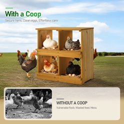 Winado Wooden Flat Top 2-Story & 4-Compartment Poultry Feeder, Yellow slide 2 of 8