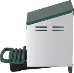 Winado Iron & Plastic Construction 1-Compartment Sloped Roof Chicken Feeder, Green/Silver slide 2 of 8