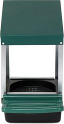 Winado Iron & Plastic Construction 1-Compartment Sloped Roof Chicken Feeder, Green/Silver