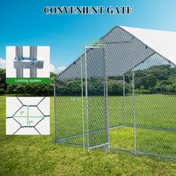 Winado Apex Run 180g PE Rain Cover Metal Frame Poultry Coop, Large: 6.5 x 9.8 x 6.5-ft slide 2 of 9