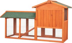 Winado Triangular Wooden Roof Fir Hutch 2-Story Poultry Coop with Wire Mesh & Ramp, 61-in, Green slide 2 of 8