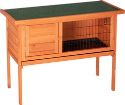 Winado Waterproof Asphalt Roof, Pull-Out Tray & Openable Wooden Hutch Poultry Coop, Green