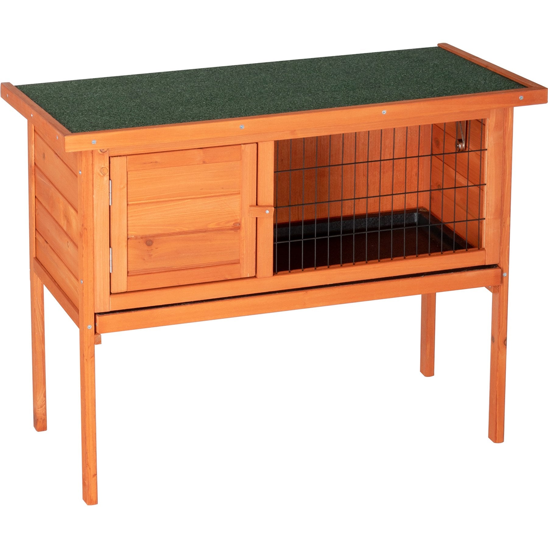 Winado Waterproof Asphalt Roof, Pull-Out Tray & Openable Wooden Hutch Poultry Coop, Green