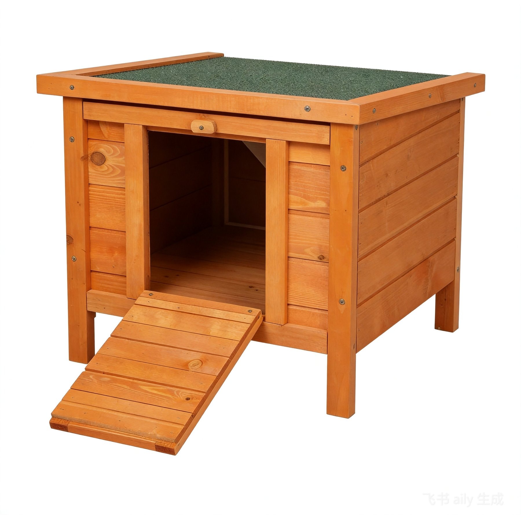 Winado Outdoor Hutch Tall Openable Asphalt Roof Waterproof Solid Cedar Wood Poultry Coop, Green, 20-in