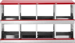 Winado Iron Construction & Easy Assembly Sloped Roof 8-Compartment Chicken Feeder, Red