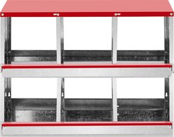 Winado Iron Construction & Easy Assembly Sloped Roof 6-Compartment Chicken Feeder, Red