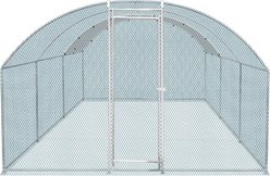 Winado 180g PE Rain Cover & Metal Frame Arched Top Chicken Run Coop, 19.7 x 9.8 x 6.5-ft