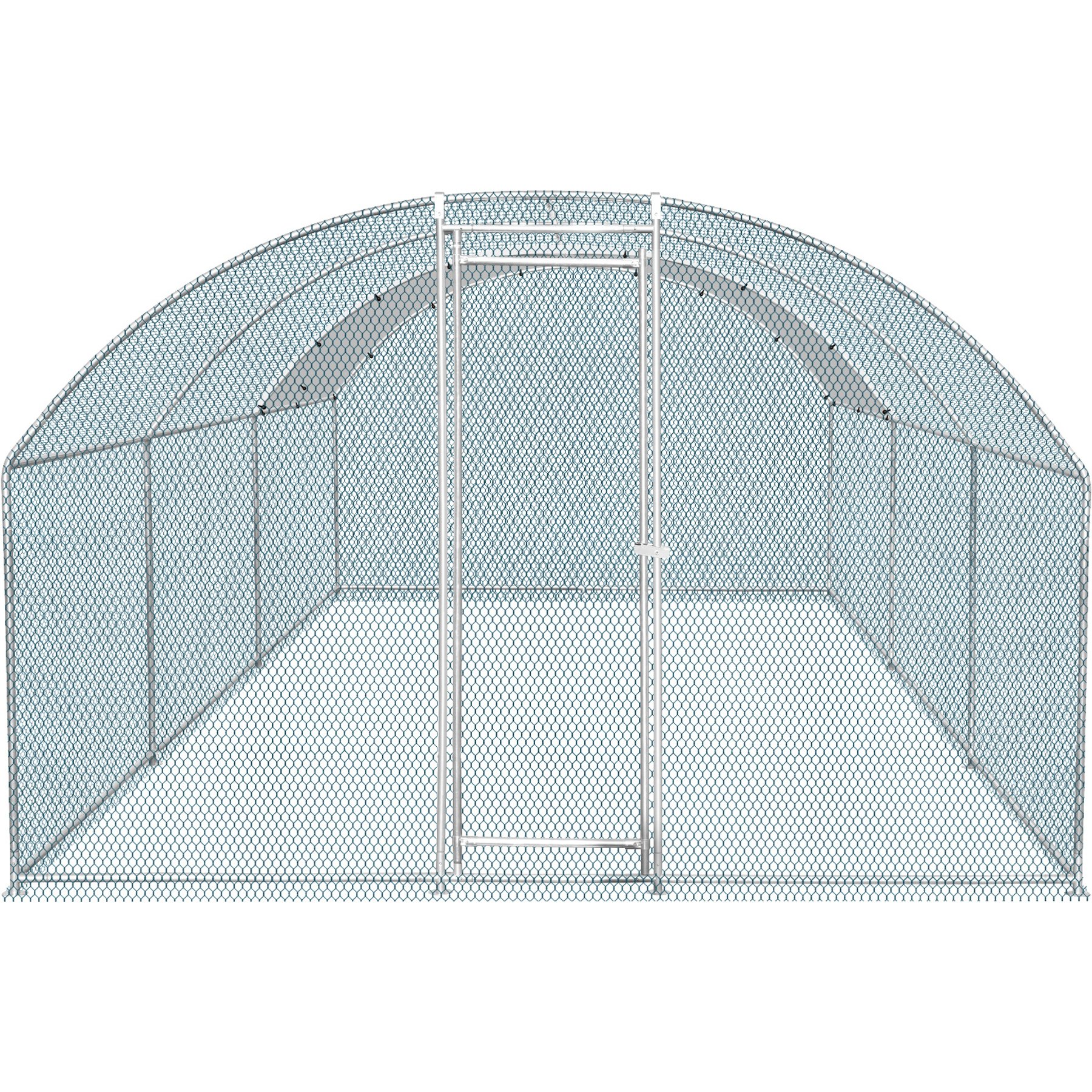 Winado 180g PE Rain Cover & Metal Frame Arched Top Chicken Run Coop, 19.7 x 9.8 x 6.5-ft