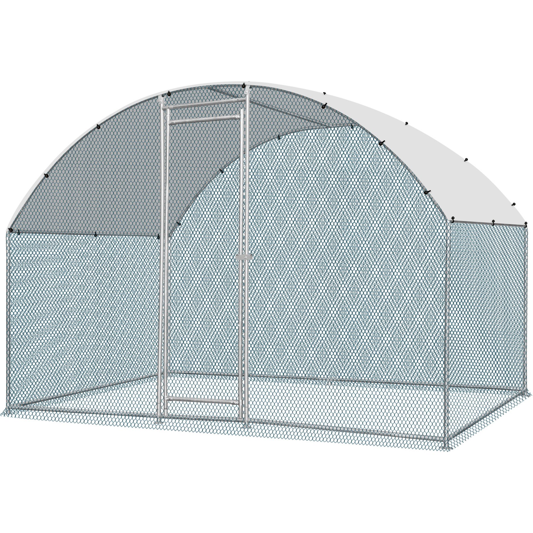 Winado 180g PE Rain Cover & Metal Frame Arched Top Chicken Run Coop, 6.5 x 9.8 x 6.5-ft