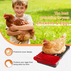 Winado Iron & Plastic Construction Sloped Roof 8-Compartment Chicken Feeder, Red slide 2 of 8