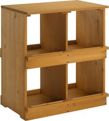 Winado Wooden Flat Top 2-Story & 4-Compartment Poultry Feeder, Yellow