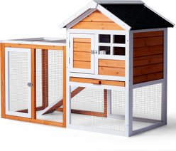 Winado House Shaped Fir Wood Construction Hutch Poultry Coop with Ramp, 46.7-in, Orange/Red