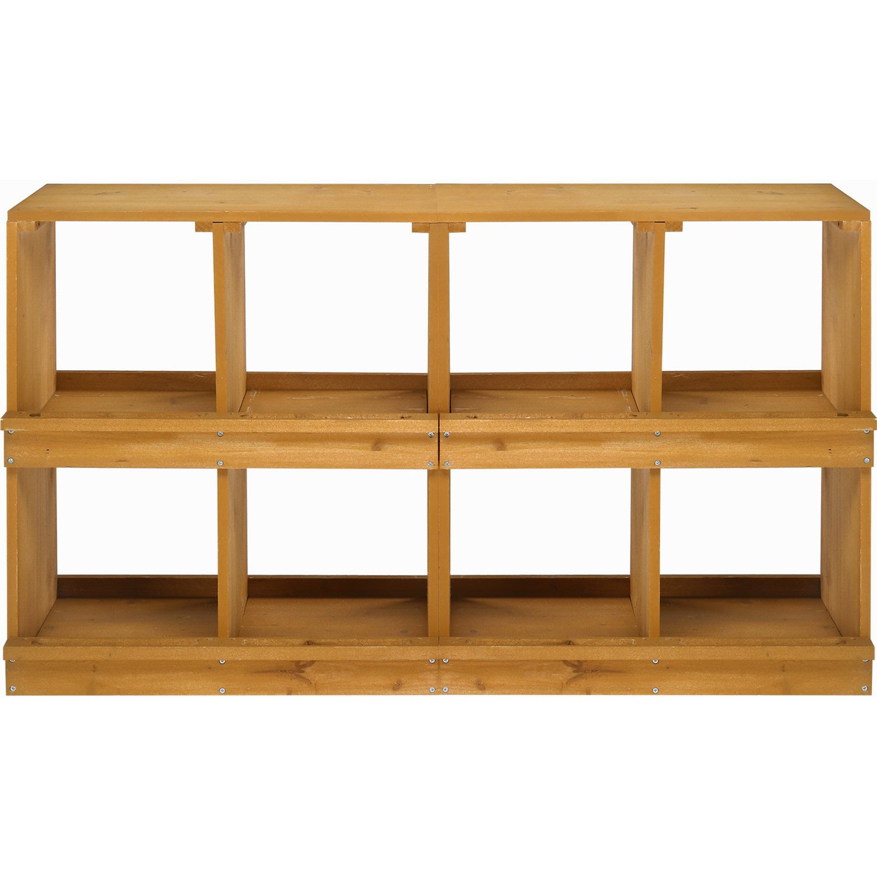 Winado Wooden Flat Top 2-Story & 8-Compartment Poultry Feeder, Yellow