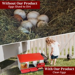 Winado Iron & Plastic Construction 3-Compartment Sloped Roof Chicken Feeder, Red slide 2 of 8