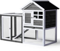 Winado House Shaped Fir Wood Construction Hutch Poultry Coop with Ramp, 46.7-in, Gray
