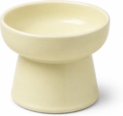 Casfuy Non-Skid Whisker-Friendly Elevated Ceramic Cat Food & Water Bowl
