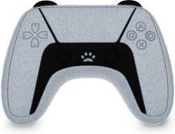 Both Tails Video Game Controller Plush Dog Toy with Squeaker, Grey