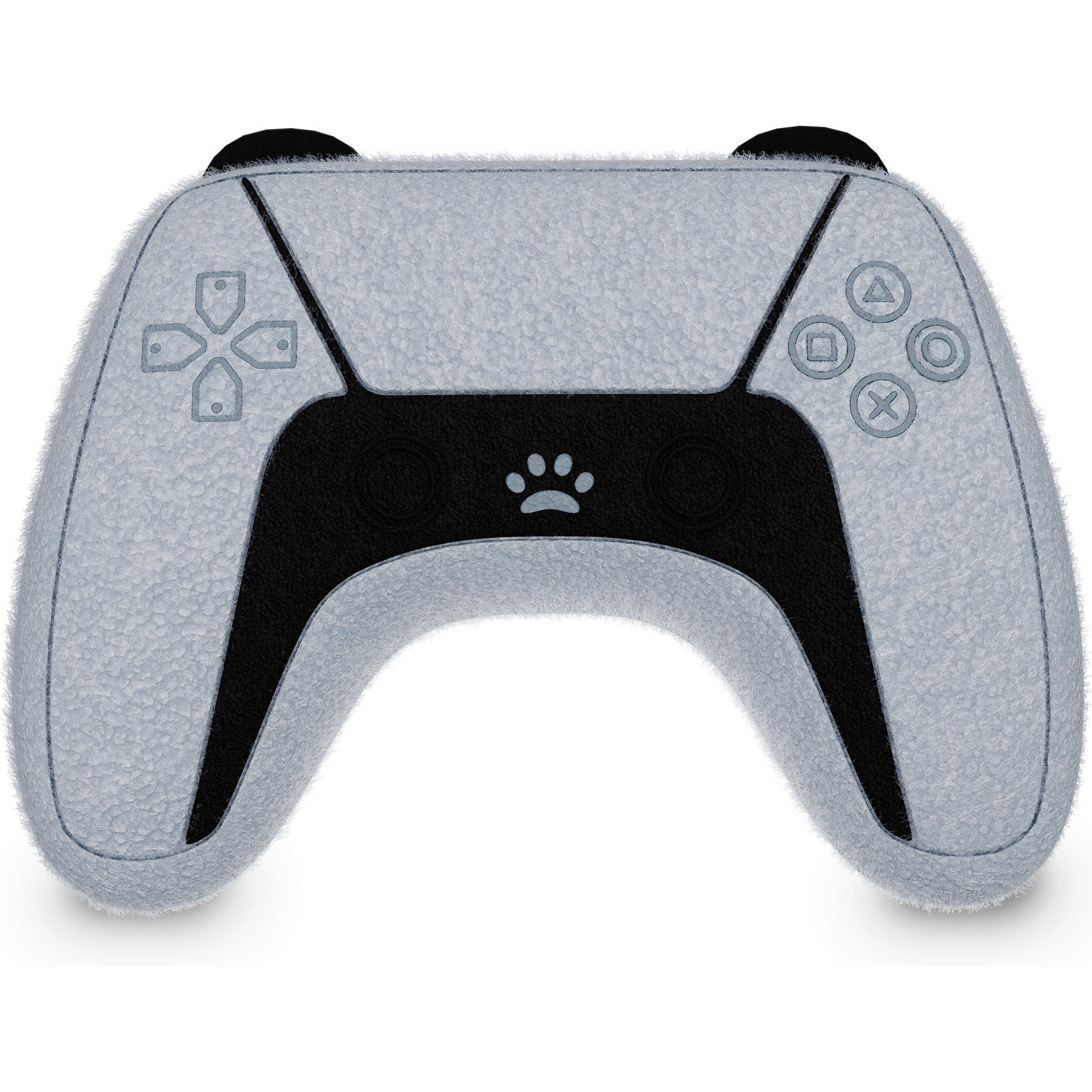 Both Tails Video Game Controller Plush Dog Toy with Squeaker, Grey