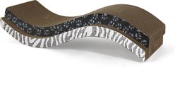 Kensie Wave-Shaped Reversible Cat Scratch Boards with Natural Catnip, 2 count, Zebra