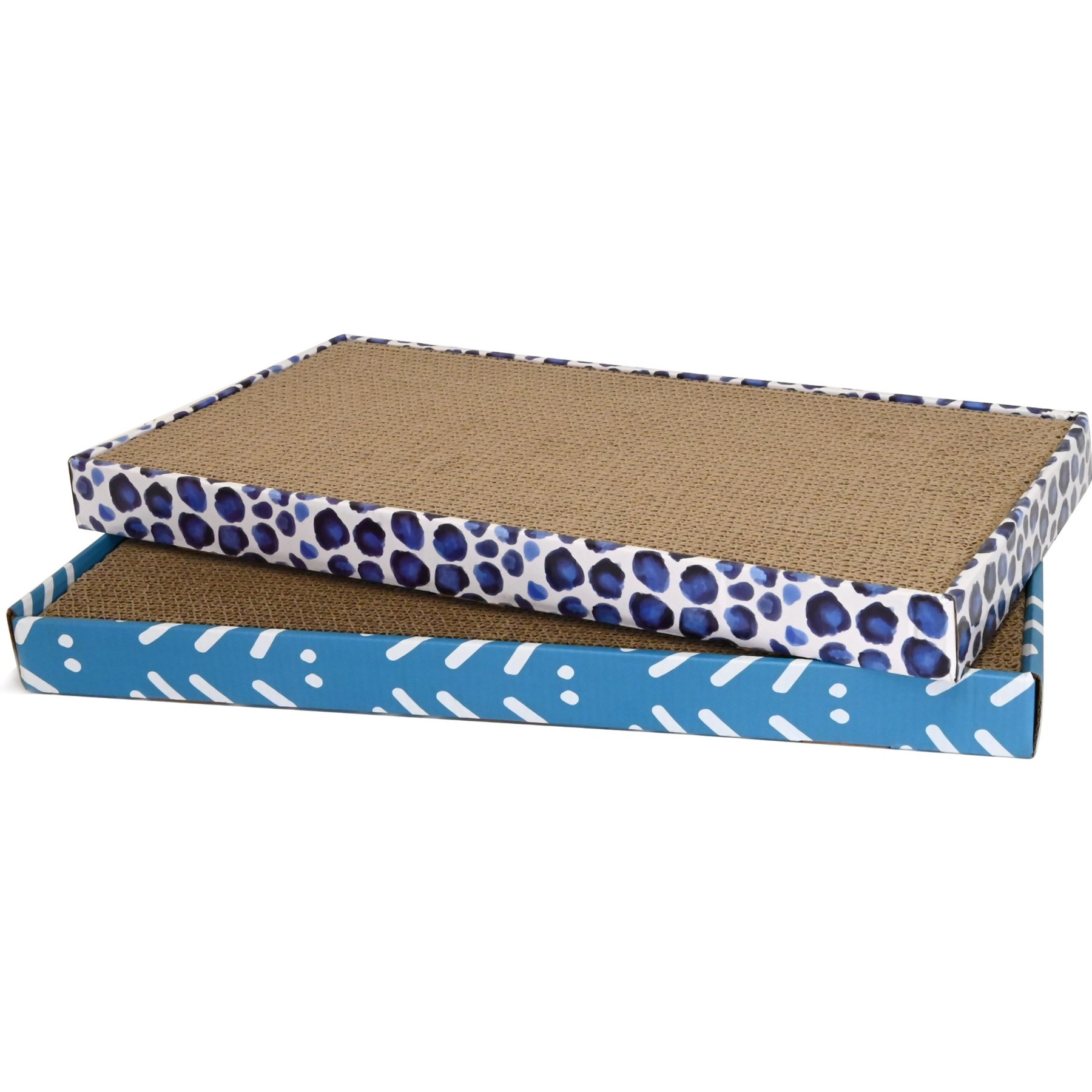 Kensie Reversible Cat Scratch Boards with Natural Catnip, 2 count, Blue