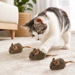 NonoPets Interactive Squeaky Plush Mouse Chasers Cat Toy