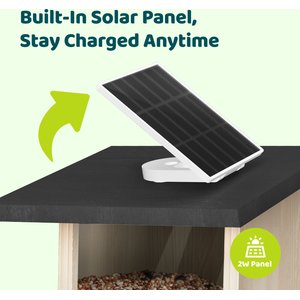 Birdfy Wooden Smart Bird Feeder with Camera Solar Powered, Ebony, 2.8L